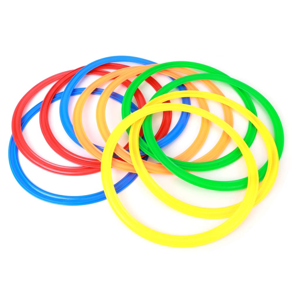 RIZGHWOY Trainingsgeschwindigkeitsringe Sportgeräte 10pcs Leuchtende Farben Kunststoff 29 cm Durchmesser für Outdoor -Spiel Kindergartenaktivität