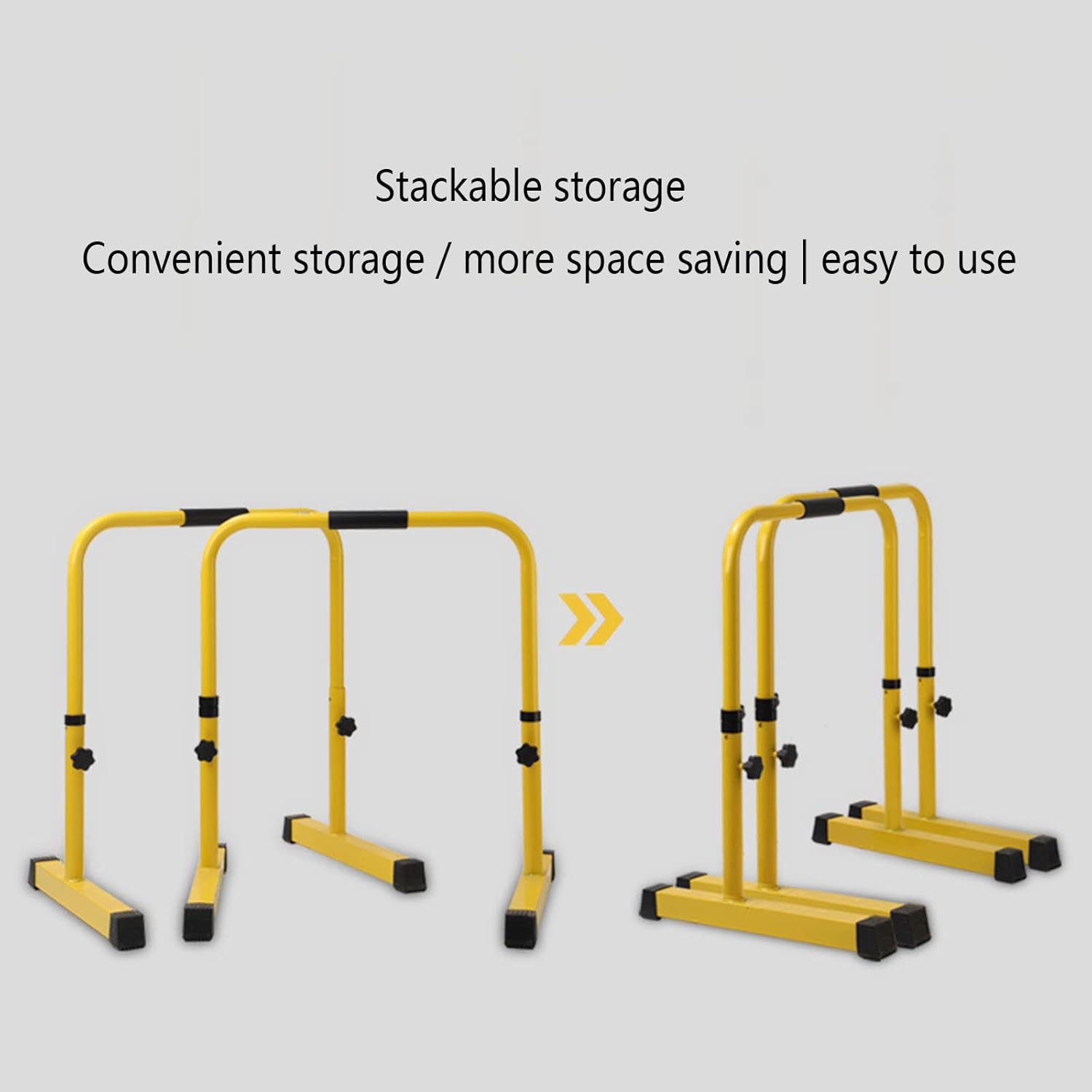 HOBEKRK Strength Training Pull-Up Bars Dip Stands Dip Station Free Standing Gym Slim Pull Ups at Home Chin Up Bar Split Type Parallel Bars Can Move Indoor,Yellow : Sports & Outdoors