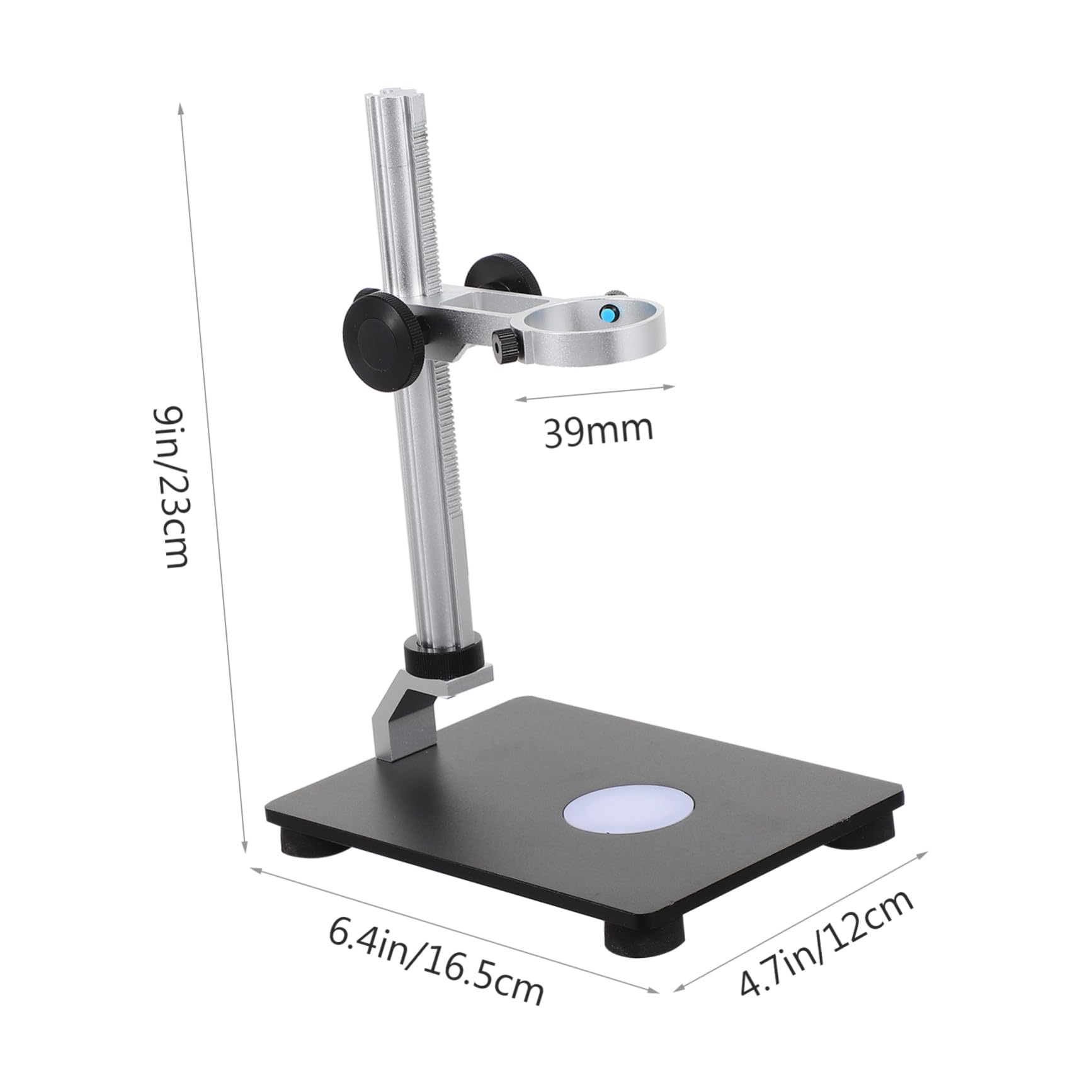 Ipetboom Supporto per Microscopio con Sollevamento Regolabile Base per Telecamera Industriale con Luminosa Integrata Supporto da Tavolo Stabile per Applicazioni Sperimentali e
