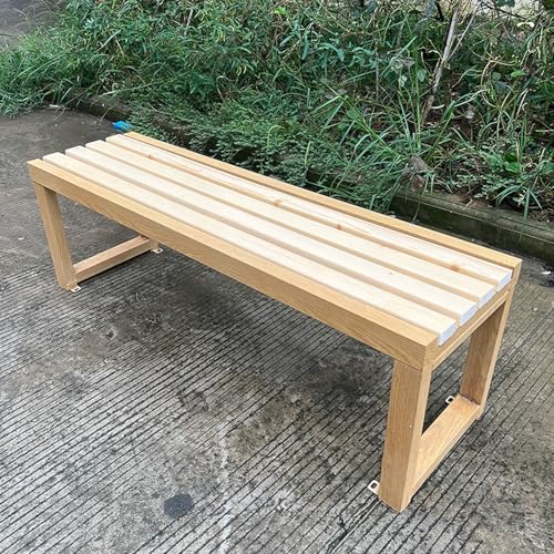 JSFYJZYZ Banco Madera Exterior Maciza Resistente con Fijación Antioxidante, Apto para Todo Tipo de Clima, para Patio, Azotea y Jardín(Beige)