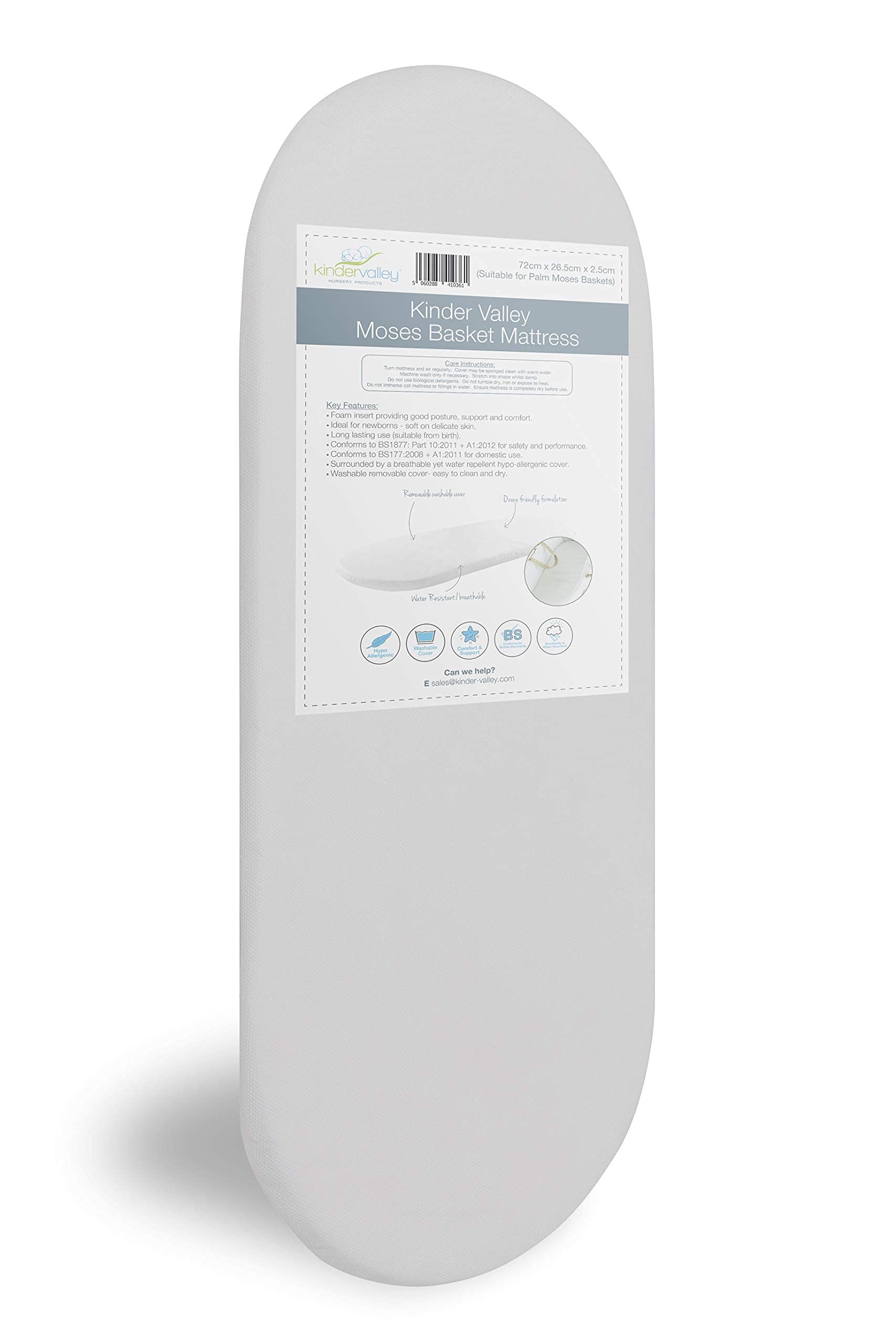 Kinder Valley White Teddy Wash Day Palm Moses Basket with White Rocking