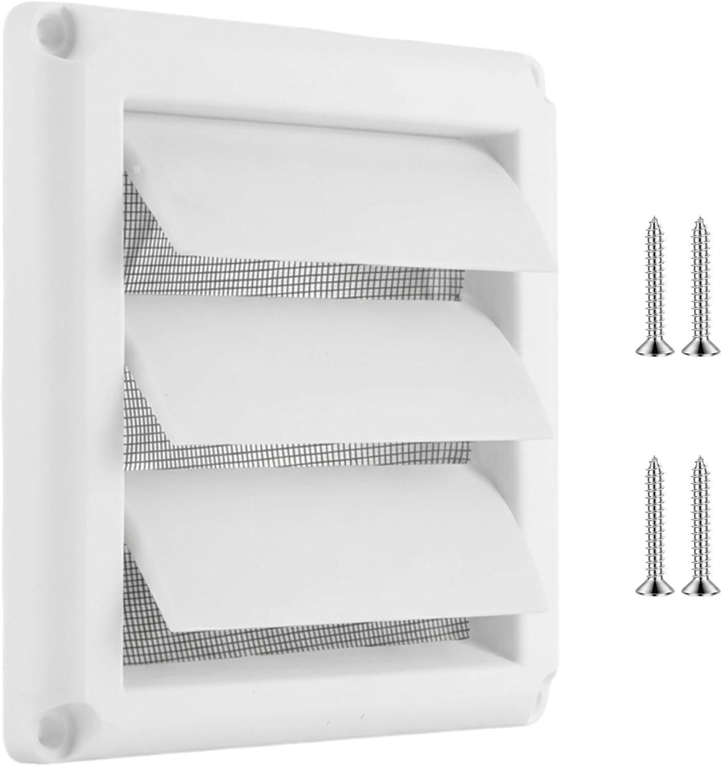 Dryer Vent Cover for Exterior Use Louvered with Insect Screen