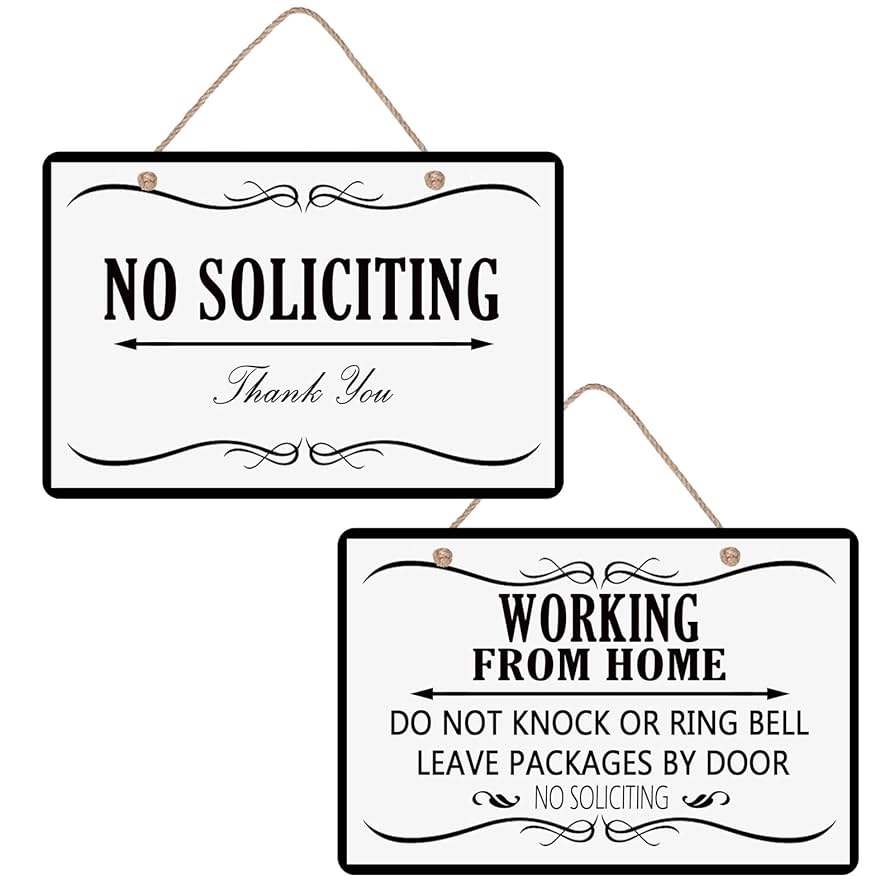 Amazon.com : Working from Home Sign,Do Not Knock or Ring Bell Leave Packages at Door No Soliciting PVC Sign for Front Door Home Based Business Sign white (8 X12 inch) : Office amazon-com-working-from-home-sign-do-not-knock-or-ring-bell-leave-packages-at-door-no-soliciting-pvc-sign-for-front-door-home-based-business-sign-white-8-x12-inch-office