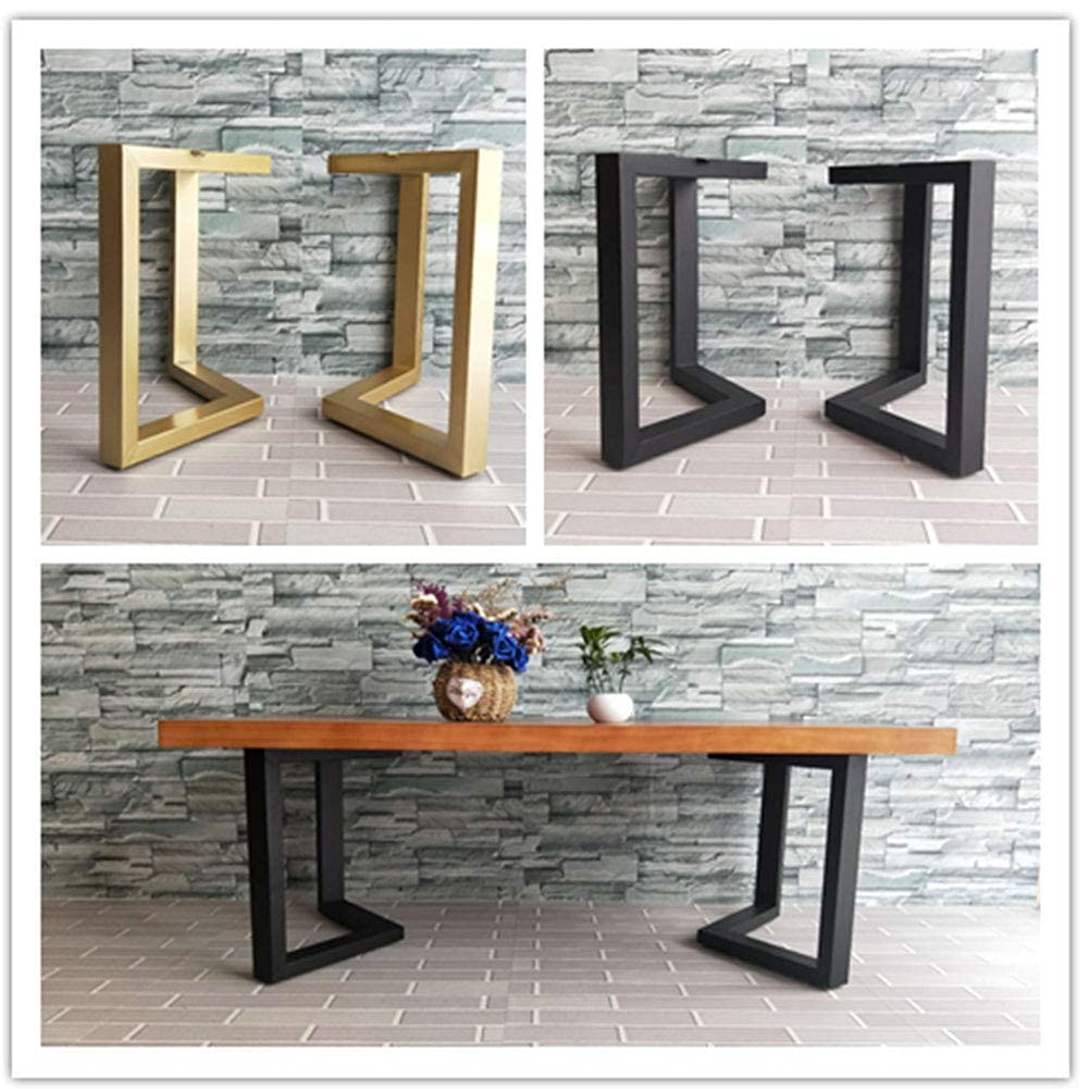 Metalowe, przemysłowe nogi do stolika kawowego do jadalni/biurka/ławki, złote/czarne, wymienne nogi DIY, wytrzymałe, szer. 20 x wys. 18 cali i szer. 20 x wys. 28 cali