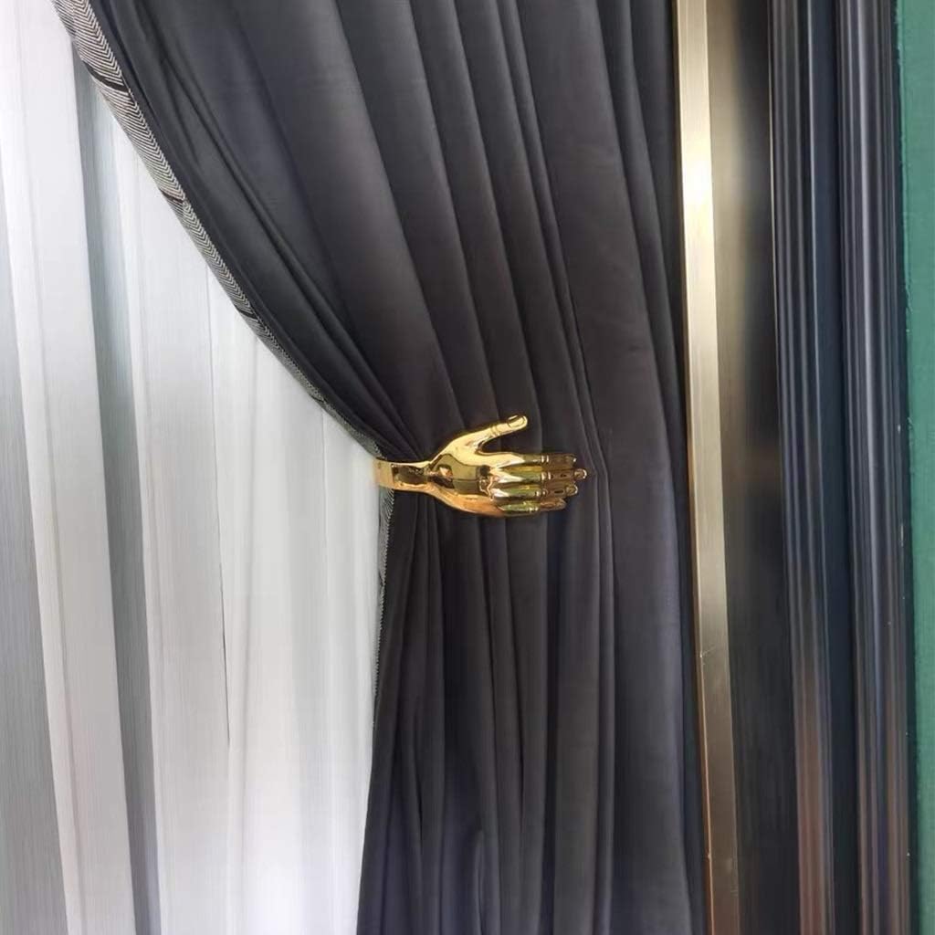 ZRAGEK Curtain Tiebacks Zinc Alloy Curtain Holdbacks, Gold Left Right Hand Curtain Hook, Personality Retro Villa Living Room Curtain Wall Decoration, Installation Required