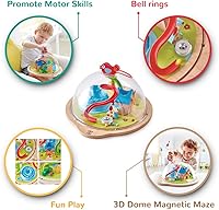 Vista 5 de Hape Sunny Valley Adventure Dome Juguete 3D con laberinto magnético, cúpula de juego para niños con personajes y accesorios