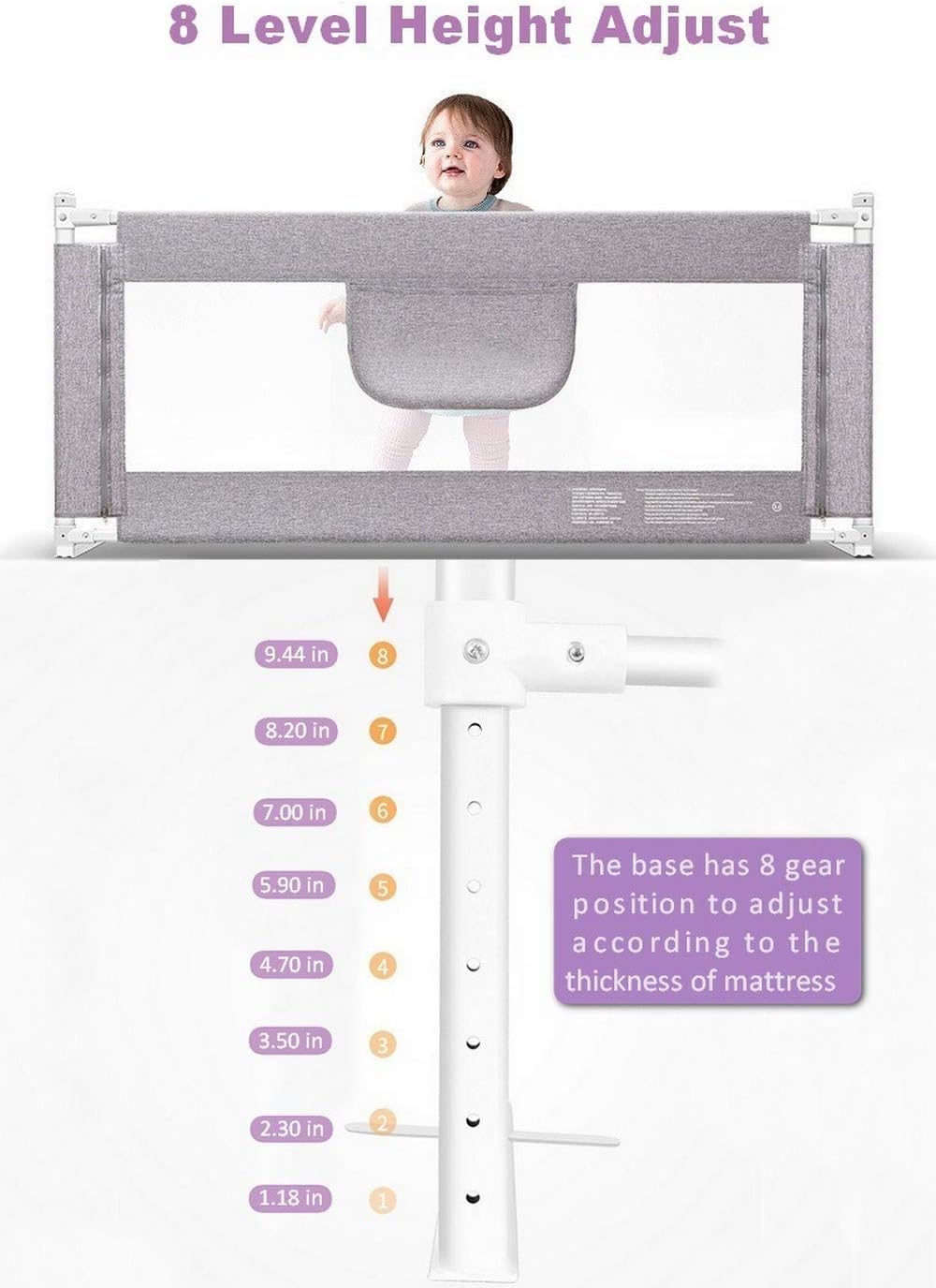 Flash Deals - 60% OFF Bed Rails for Toddlers, Extra Long Kids' Bed Rails Guard, Full Size Baby Bedrail for Children, Infants Safety Guardrail, Bed Fence Supports Vertical Lifting, Bed Safety Barrier (80 L x 30” H) Top Rated Bed Rails for Toddlers, Extra Long Kids' Bed Rails Guard, Full Size Baby Bedrail for Children, Infants Safety Guardrail, Bed Fence Supports Vertical Lifting, Bed Safety Barrier (80 L x 30” H)