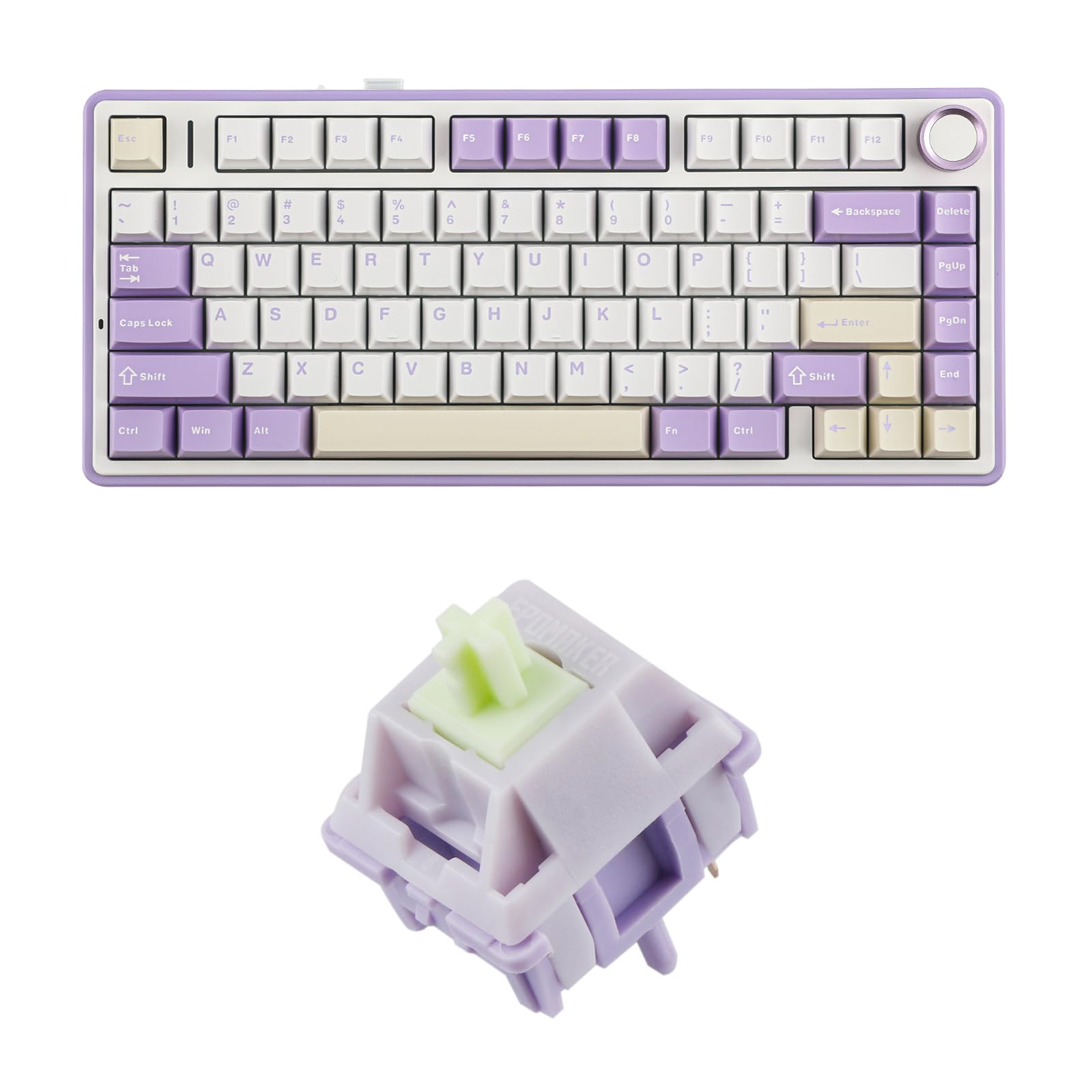【未使用】EPOMAKER x Aula F75 purple Amazon.com: EPOMAKER x Aula F75 Gasket Mechanical Keyboard+30 PCS
