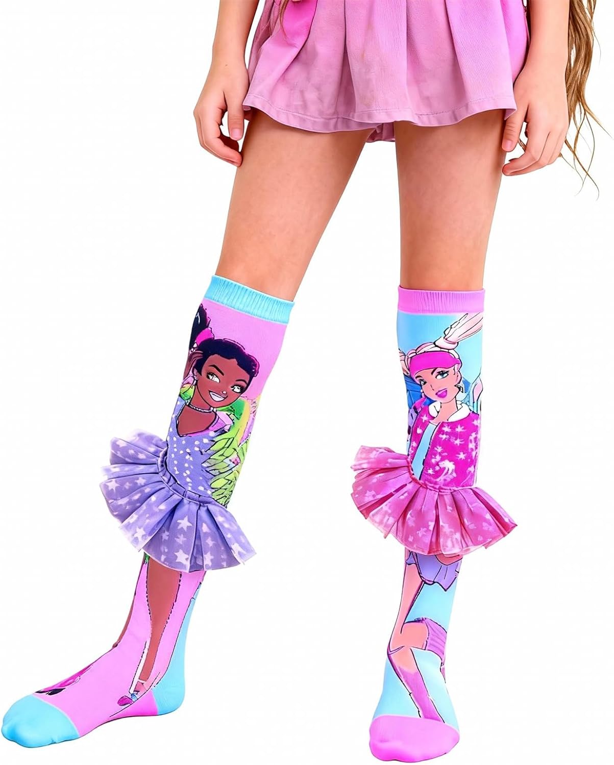 Crazy Socks for Girls Kids Knee High 3D Funny Wacky Mismatched Socks for Crazy Sock Day Novelty Gifts - Image 3