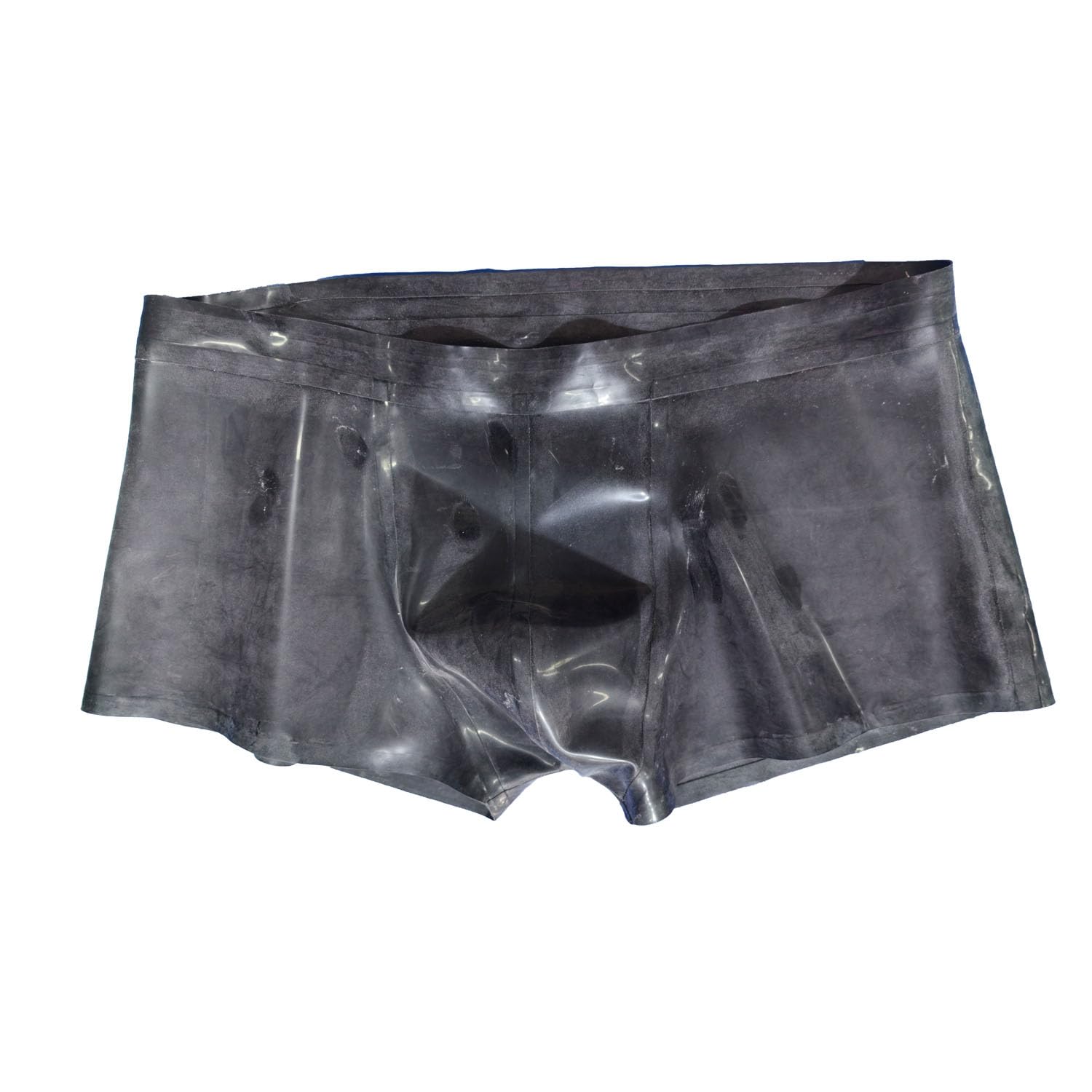 Schwarz Latex Boxershorts Männer,Niedrige Taille Gummi Shorts