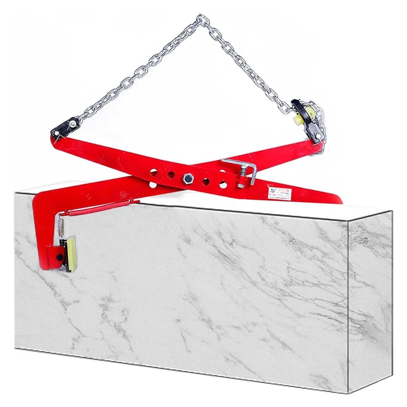 MZZKFC Heavy Duty Adjustable Stone Lifting Clamps, Chain Link Type Plate Vertical Clamp, Alloy Steel Scissor Lifter Tool for Lifting/Handling/Transporting(11.8-20.1 in)