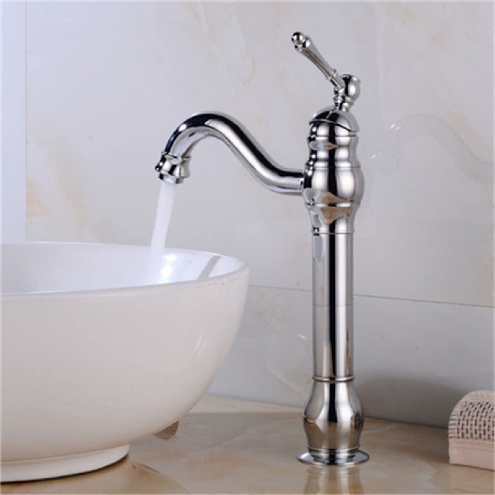 Robinet de salle de bain vintage mitigeur lavabo pivotant 360 eau chaude froide