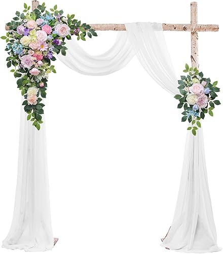 Miniatura 13 de Flores de Arco de Boda, Decoración de Arco de Flores Artificiales, 2 piezas Arreglo de Flores Artificiales para Decoración de Boda Recepción Telón