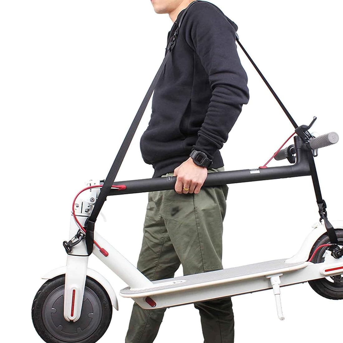 WeddHuis Tracolla Universale Regolabile per Monopattini Elettrici Biciclette per Bambini Cinghia di Trasporto Accessori per Scooter Tappetino Yoga Borsa per Laptop (Nero)