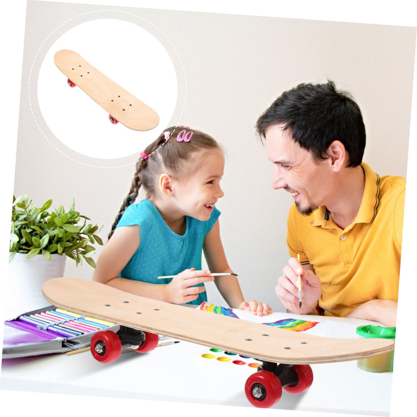 VICASKY Graffiti DIY Skateboard Marron en Bois, Acier Inoxydable et PVC