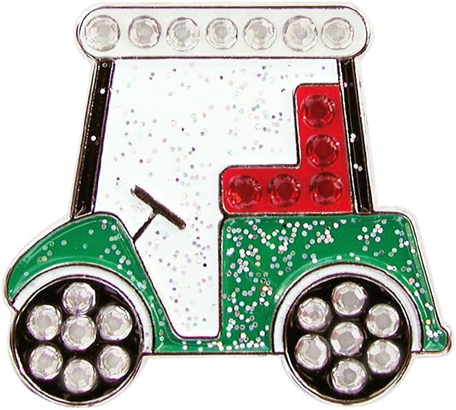 review Navika Good Luck Golfing!Swarovski Crystal Golf Cart+ Glitzy Clover Ball Marker Combo with ONE Magnetic Hat Clip