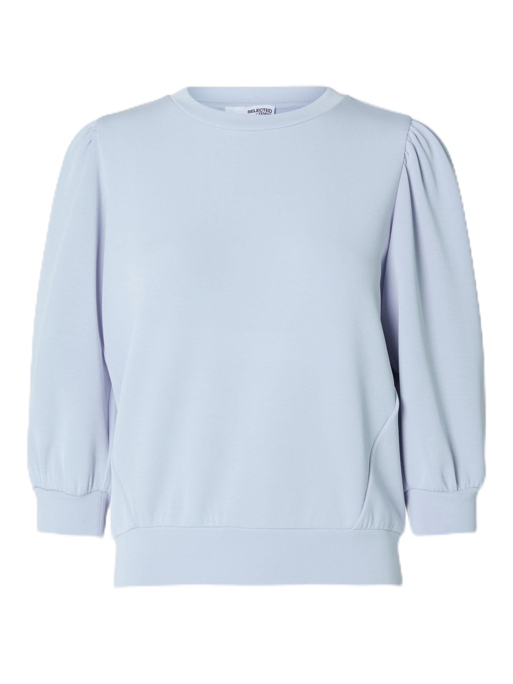 Selected Femme Women's Cashmere Blue Slftenny 3/4 Sweat Top Noos Sweatshirt, M