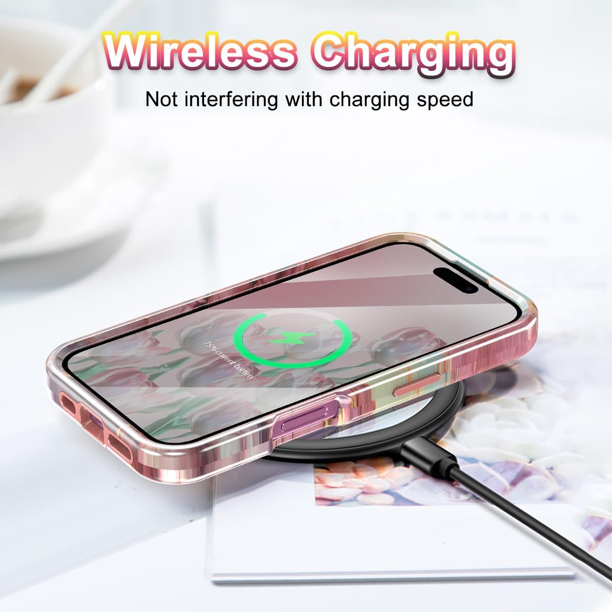 Btscase for iPhone 16 Case (2024),[Military Grade Drop Tested] Marble Pattern Design Slim Rugged Shockproof Women Girls Men Protective Anti-Scratch Cover for iPhone 16, All Rose Gold - Image 7