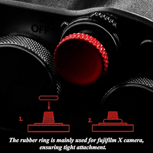 Vista 10 de Botón de liberación del obturador suave (paquete de 2) Botón de obturador de cámara cóncava de gama alta Negro -,Negro 01,Rojo Brillante,Plata