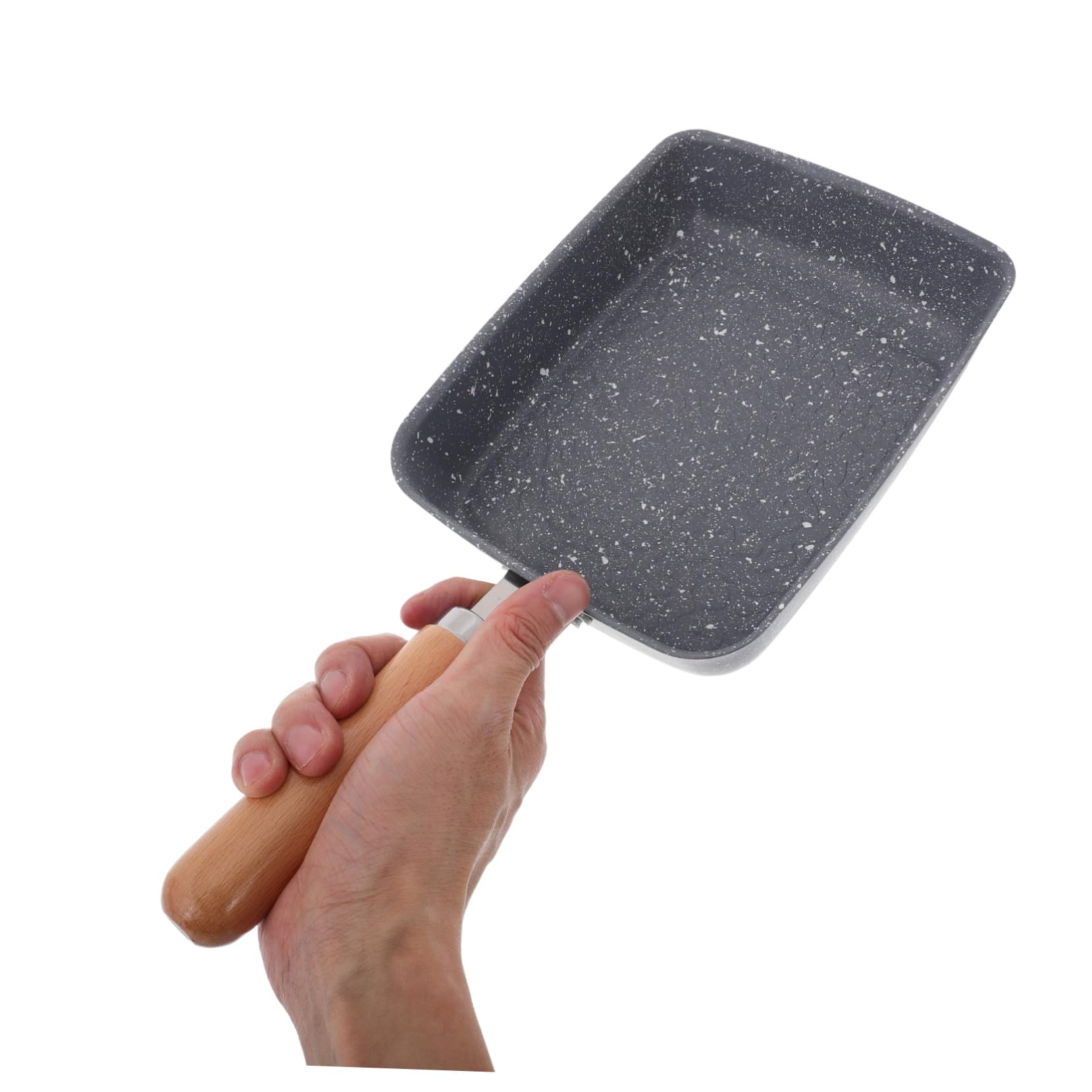 Padella Omelette Giapponese Antiaderente con Rivestimento Pietra Fondo Quadrato Martellato per Cottura Uniforme su Induzione Gas ed Elettrico per Tamagoyaki e Crepes