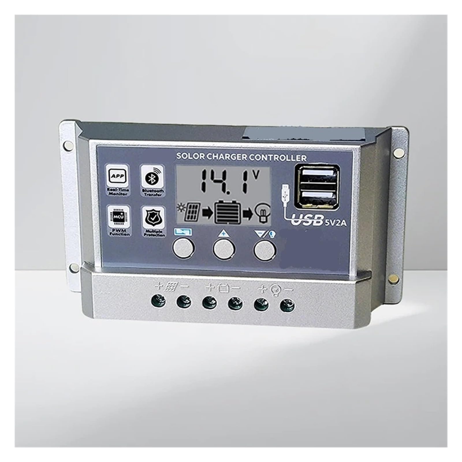 Regulador Solar Mppt, Controlador de carga solar con Bluetooth y wifi de 10/20/30/40/50/60 A, regulador de panel solar(60A Bluetooth WiFi)