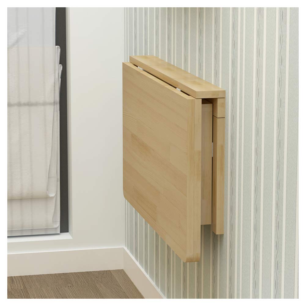 Bureau d'ordinateur rabattable et table murale pliante en bois