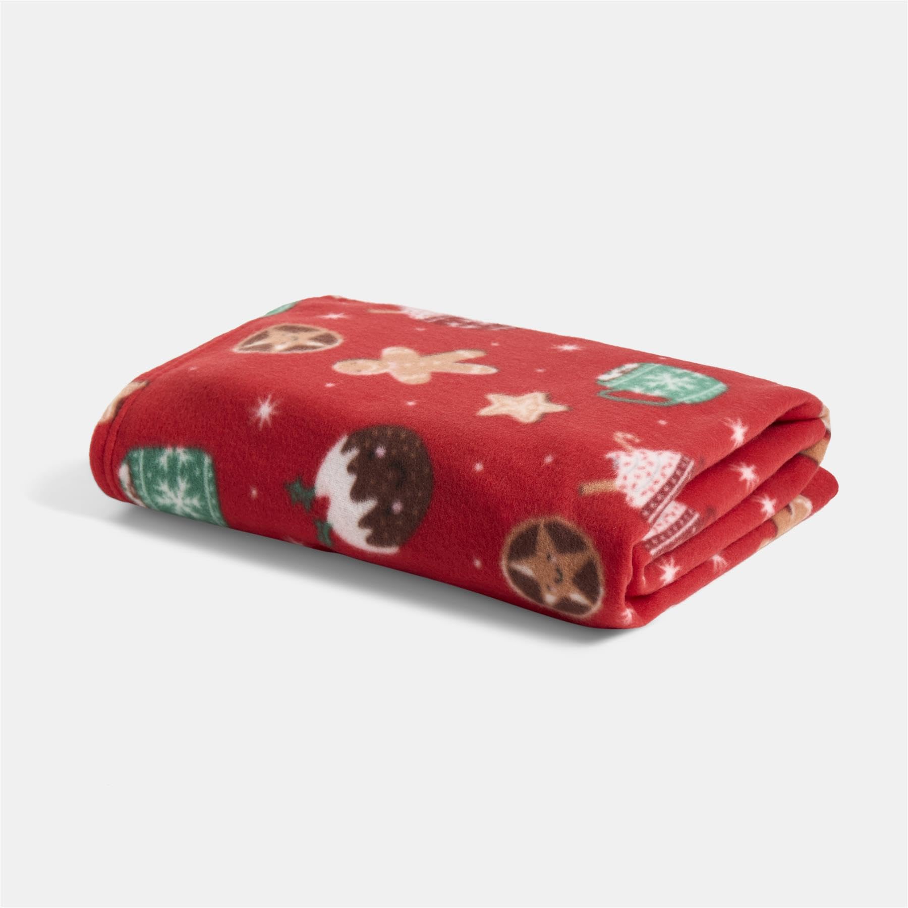 B&Q -  Christmas Treats Print Polar Fleece Throw Soft Lightweight Blanket