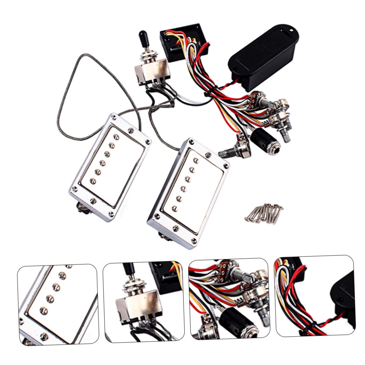Pickup Attivo Per Chitarra Humbucker Durevole Con Scatola Per Batteria Parte Di Ricambio Per Chitarra Elettrica e Basso Per Amanti e Musicisti