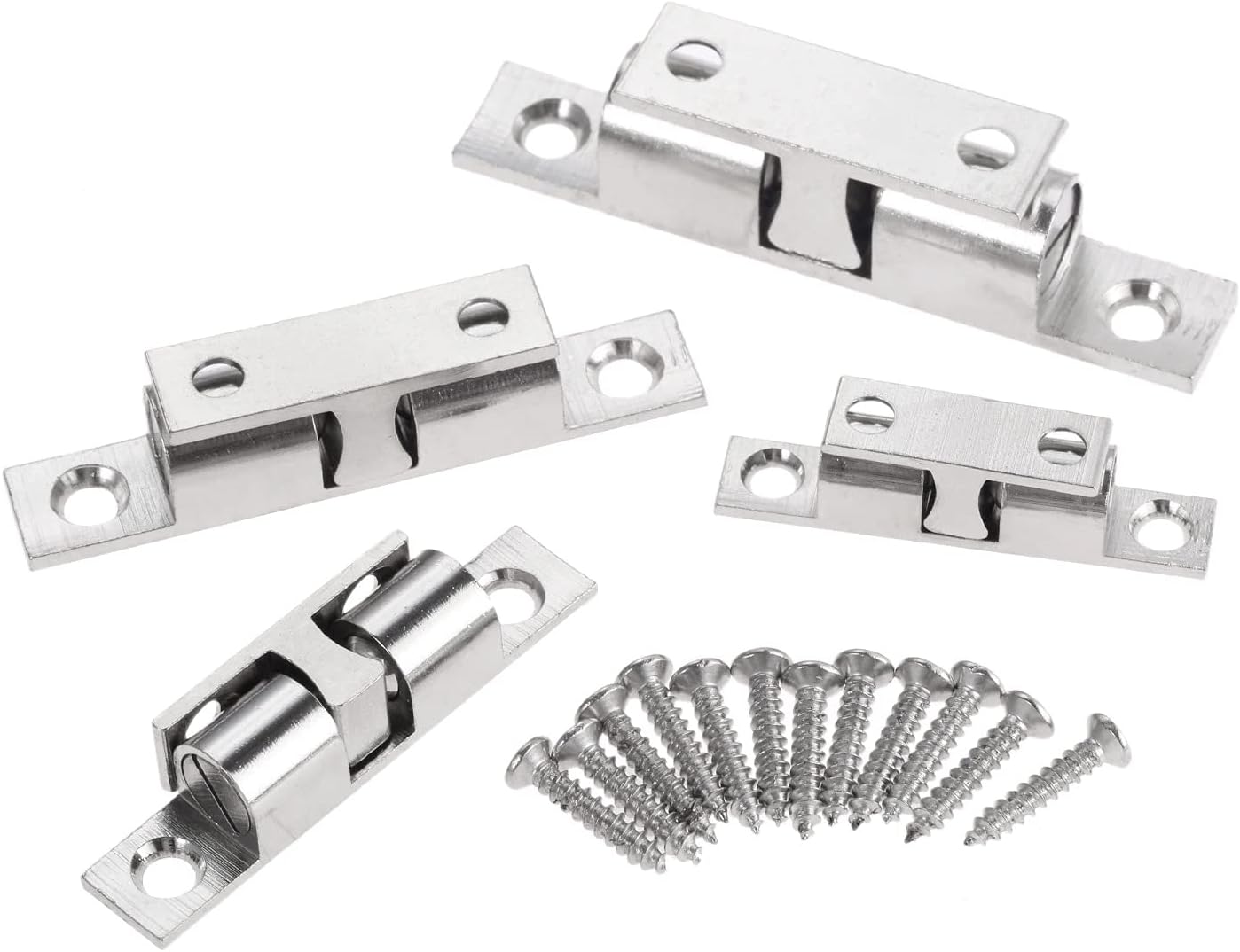 1Pc Silver 42/50/60/70mm Brass Touch Beads Lock Door Spring Clip Cabinet Door Catches Ball Catch Home Cupboard Door Latch(Small)