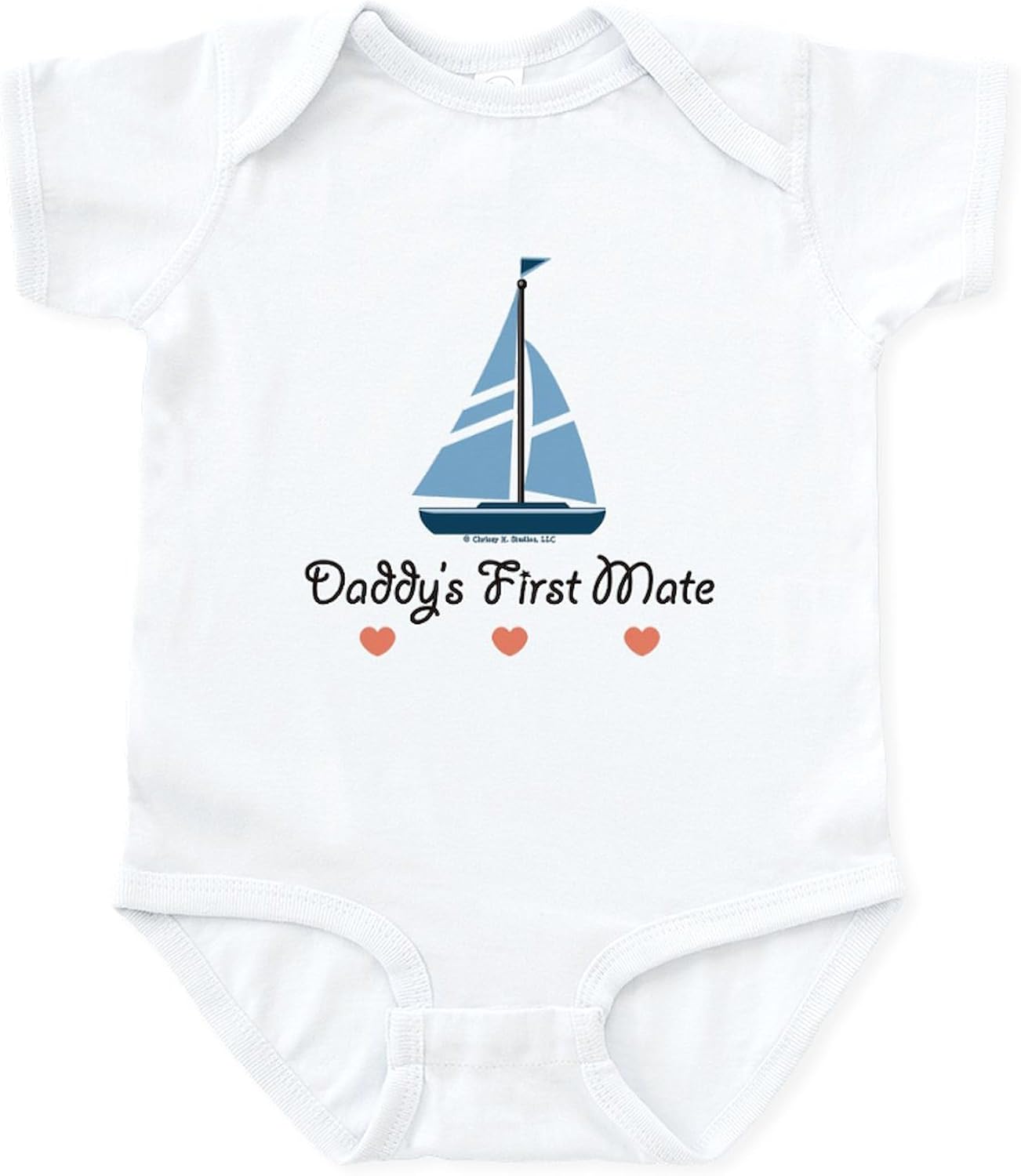 CafePress Daddy's 1st Mate Sailing Sailboat Infant Onesie Cute Infant Bodysuit Baby Romper