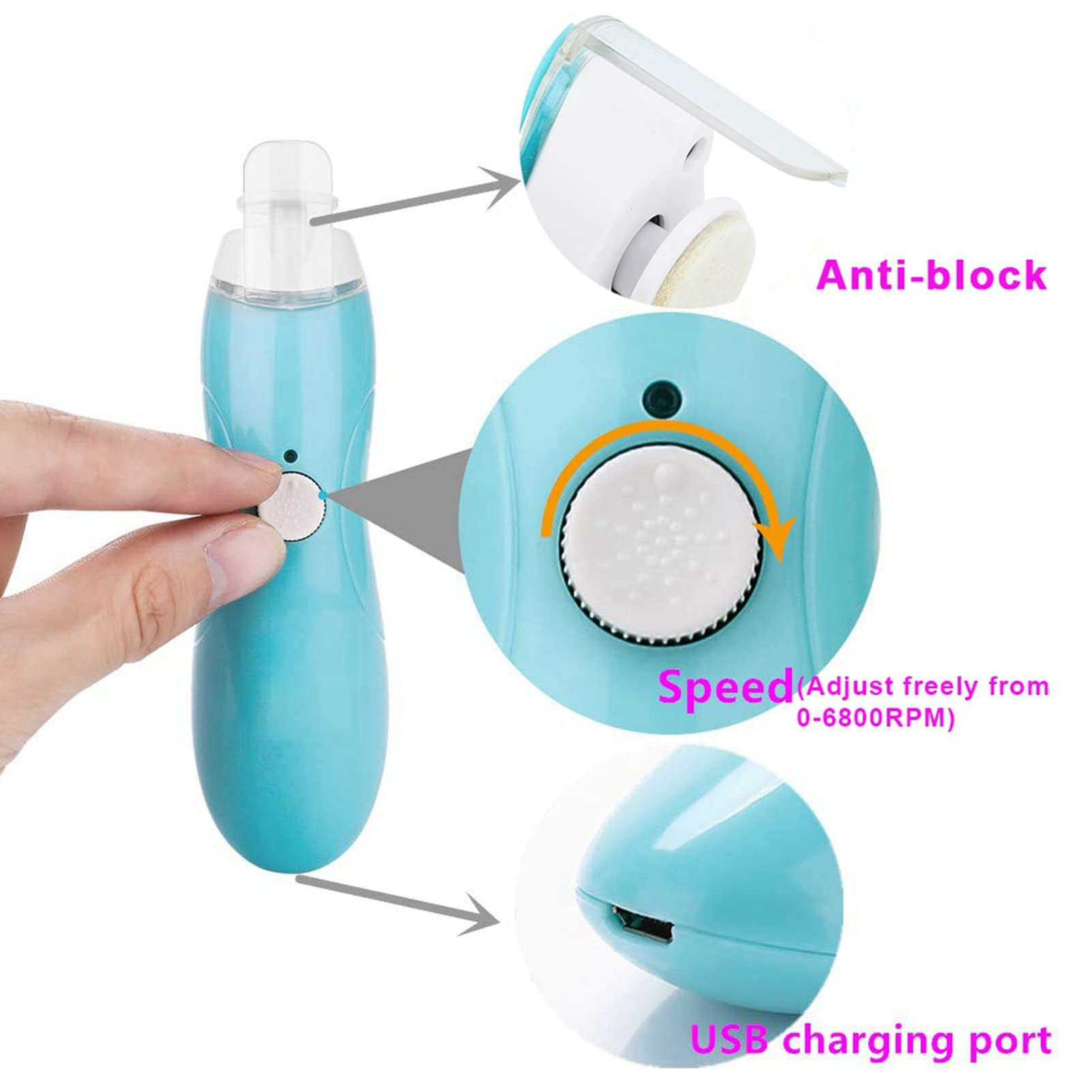 Nail Drill USB Charging Nail Drill Sty Baby Nail Drill Nail File Elecc Nail Drill,9 in 1 Nail Drill USB Charging Sty Baby Elecc Nail File Nail Polishing Manicure Pedicure