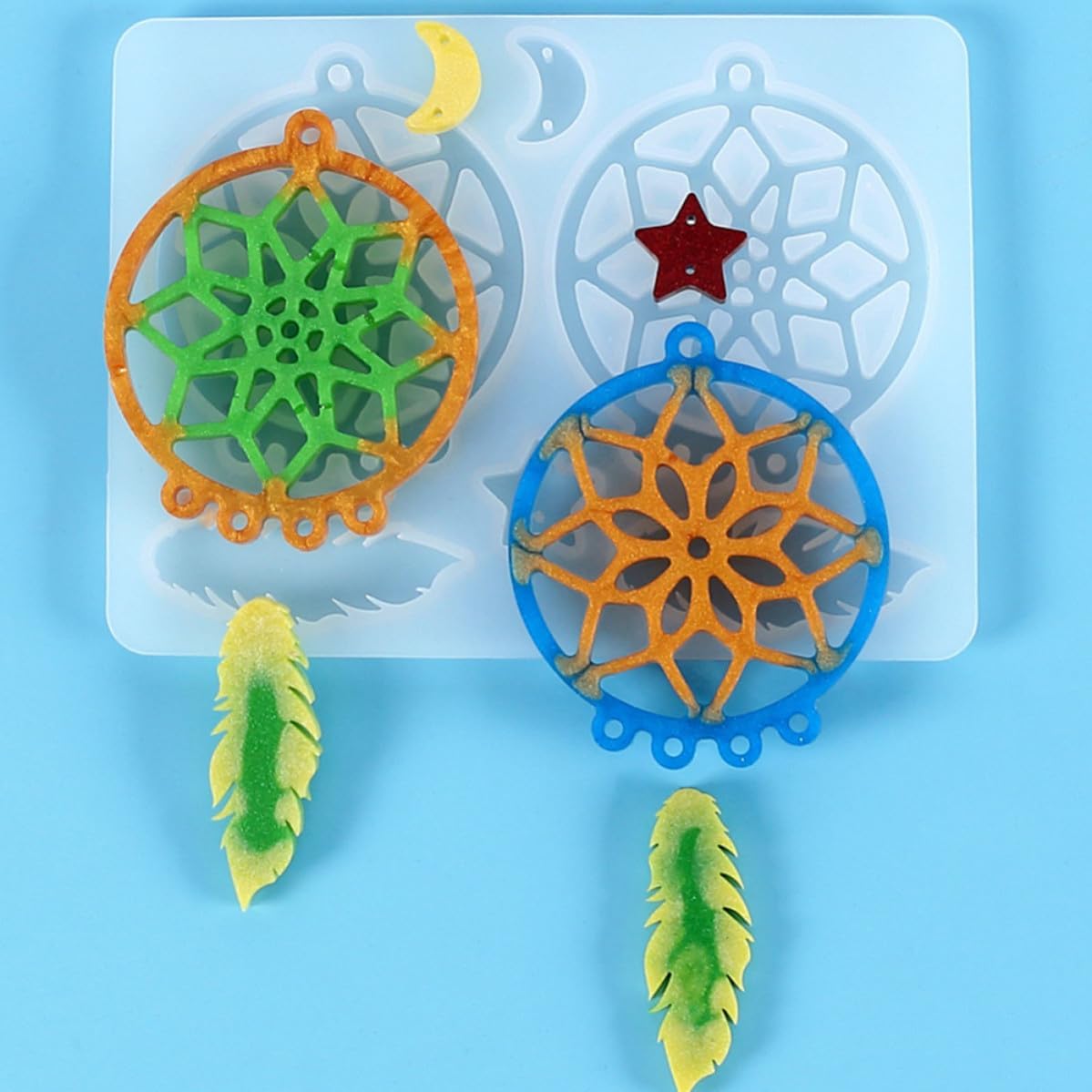 Silicone Dream Catcher Keychain Mold for DIY Crafts and Jewelry Casting image 4