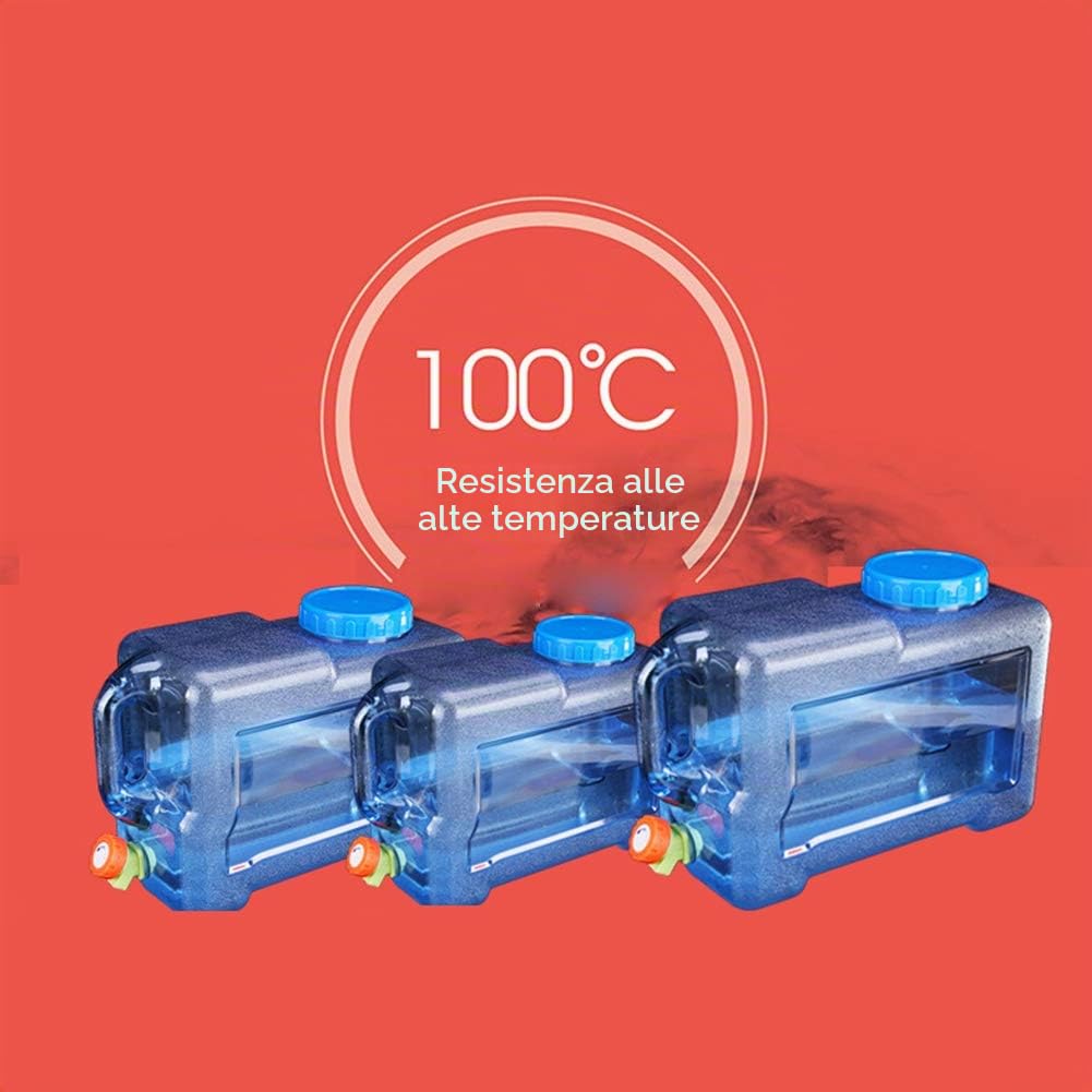 Starnearby Tanica per acqua da 5 l ~ 22 l, tanica per acqua con rubinetto, serbatoio per acqua potabile, contenitore per acqua, tanica per acqua senza BPA, per esterni, campeggio, stoccaggio per bere