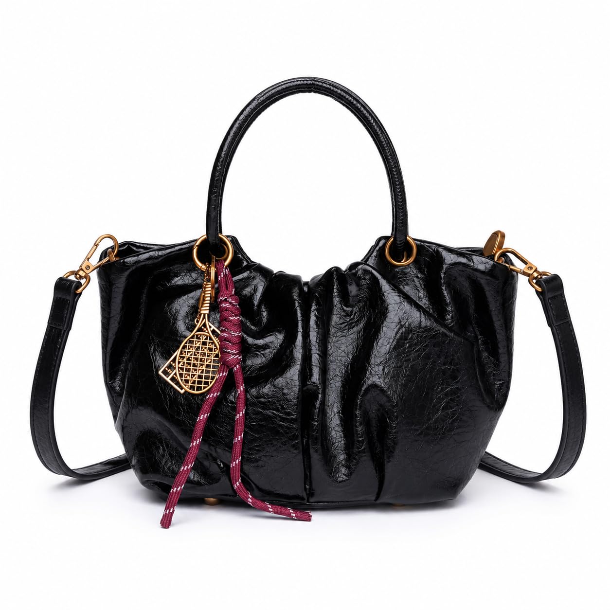 Handbag for Women Leather | Retro bag with bag Charm | Stylish Sling bag for Girls for Outings | Purse with Strap | Latest Clutch bag for Ladies.-image-10