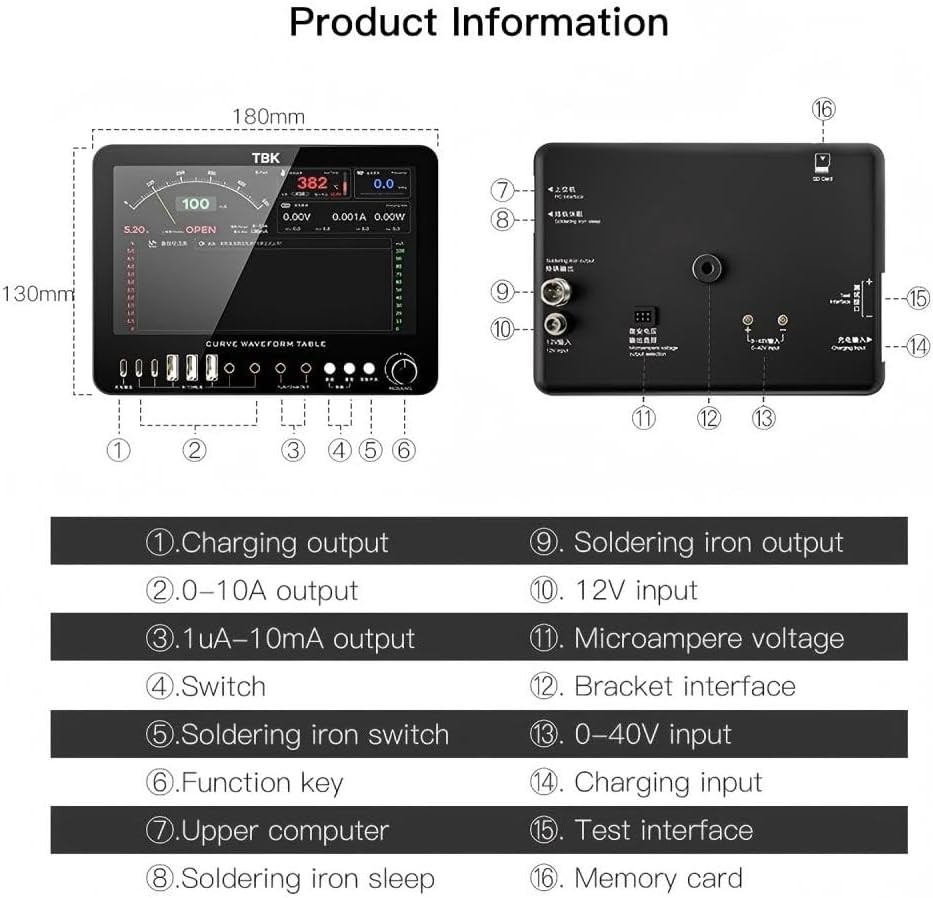 TBK-D7 Multifunctional Curve Waveform Meter – 4-in-1 DC Power Supply, Soldering Station & Diagnostic Tool 0-40V 0-10A Real-Time Waveform Display Phone Motherboard Repair