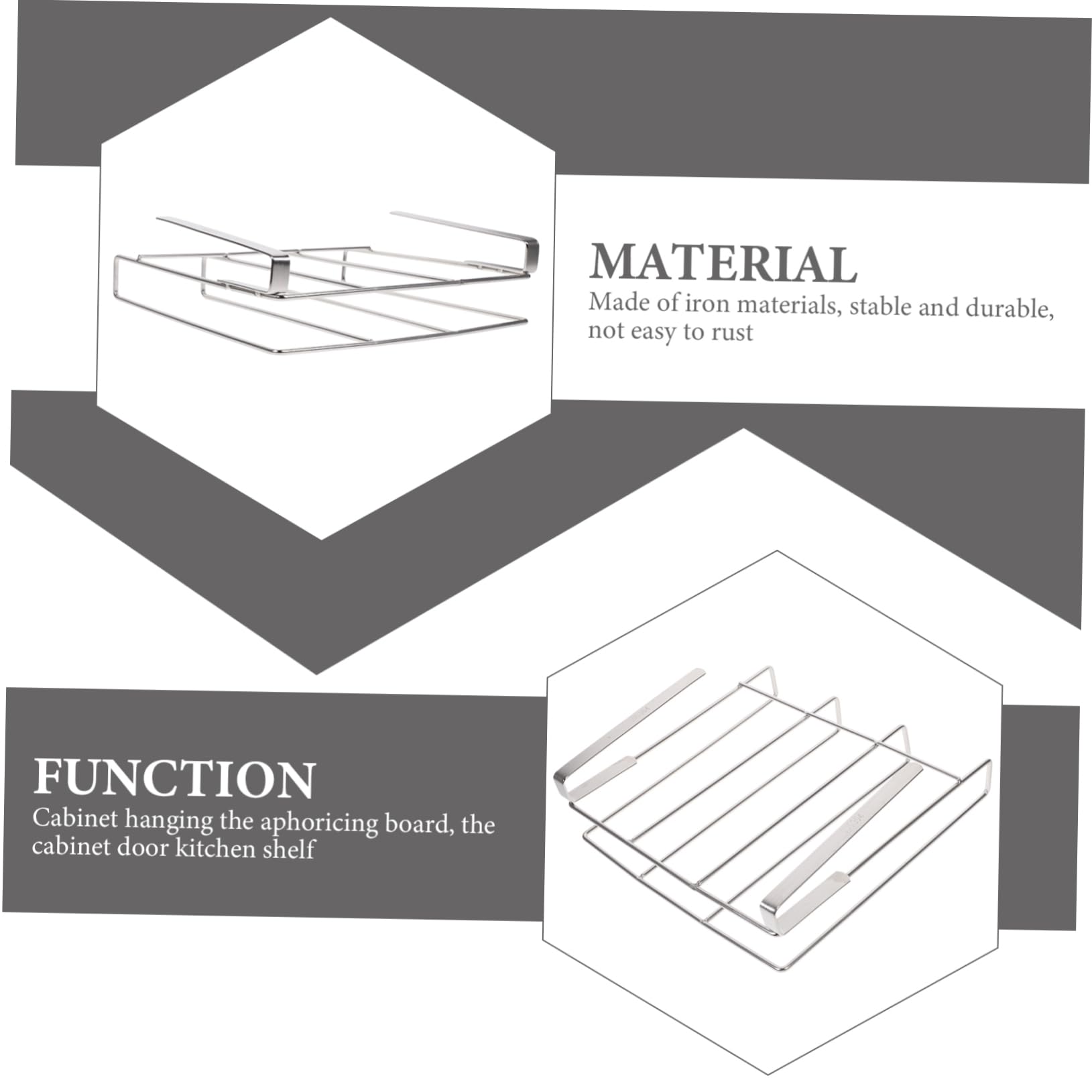 Schneidebrettablage aus Edelstahl für Schränke, Platzsparend, Silber