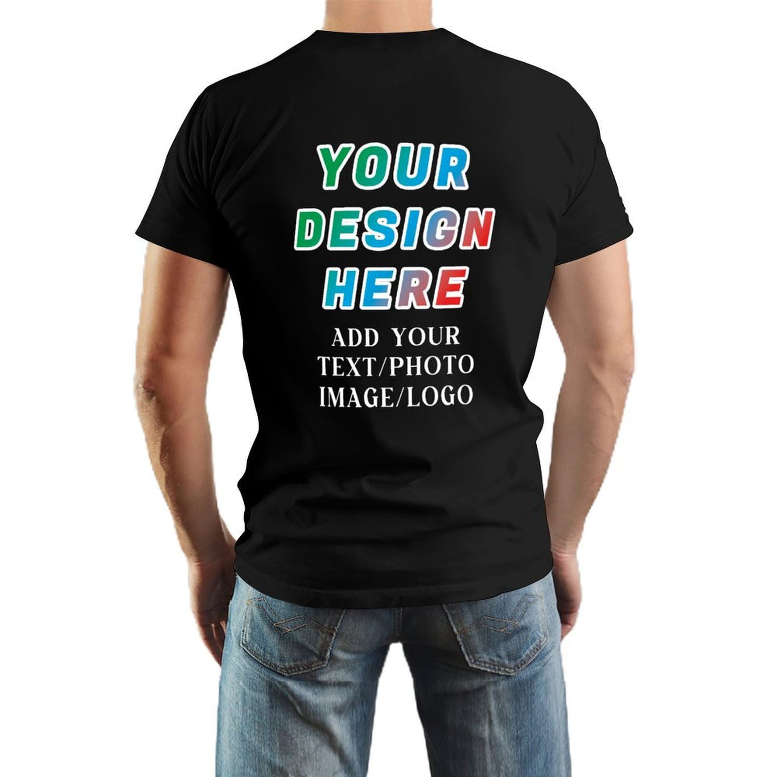 Custom T Shirts Design Your Own Image Logo Text Personalized Cotton Tee Customized Shirt Back Photo Printed for Men