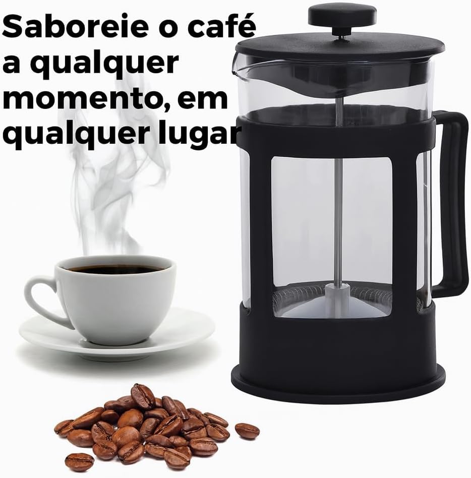 Cafeteira Prensa Francesa 950ml Vidro Borossilicato Manual Inox Café Encorpado Chá Espuma de Leite Pressca Cremeira Portátil Elegante Resistente Alta Temperatura Limpeza Fácil Sustentável Cafeteira Prensa Francesa 950ml Vidro Borossilicato Manual Inox Café Encorpado Chá Espuma de Leite Pressca Cremeira Portátil Elegante Resistente Alta Temperatura Limpeza Fácil Sustentável