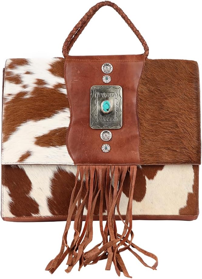 American Darling Briefcase Hair On Genuine Leather Western Women Bag Handbag Purse | for Cute