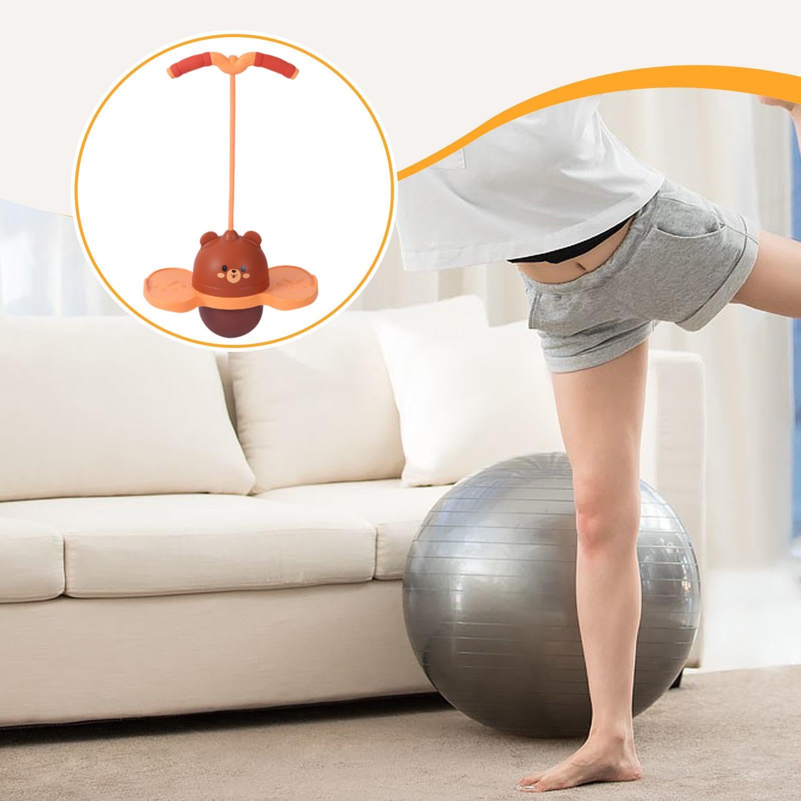 Pogo Sprungball mit Rutschfestem Griff – Sprungbrett Und Hochsprungspielzeug für Outdoor Fitness, Kaffee