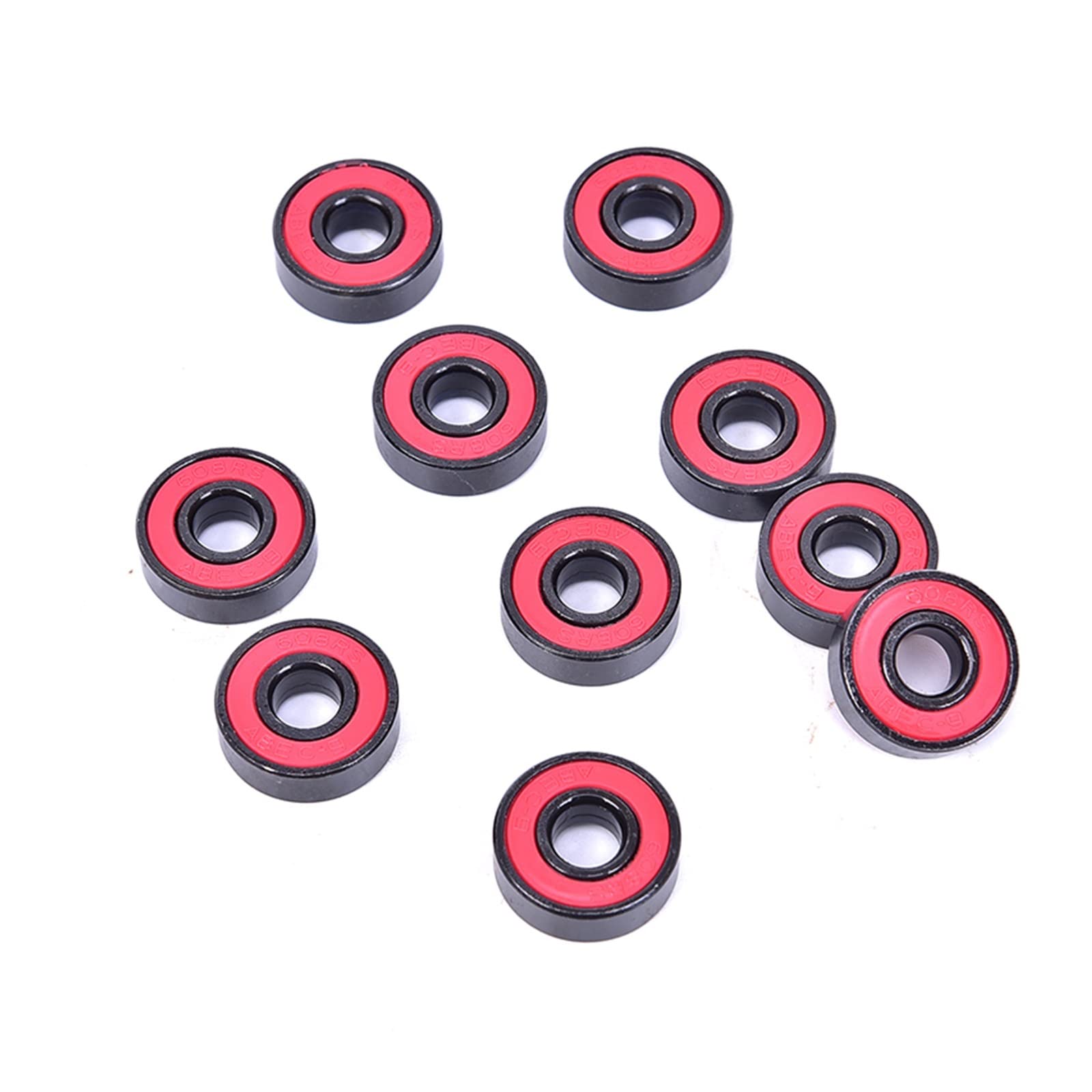 Kugellager, 608RS 608-2RS Lager Rillenstahl abgedichtete Kugellager 10 Stück/Set(Red)
