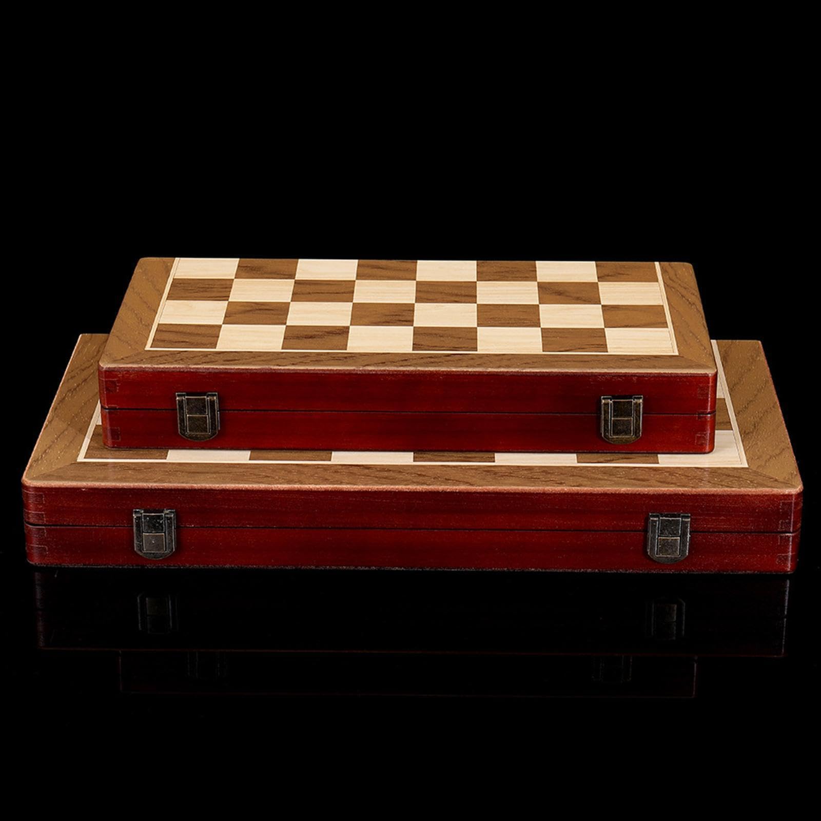 Scacchiera in legno con custodia da viaggio portatile, coinvolgente gioco di dama, elegante set completo incluso, divertimento per tutti, giochi da