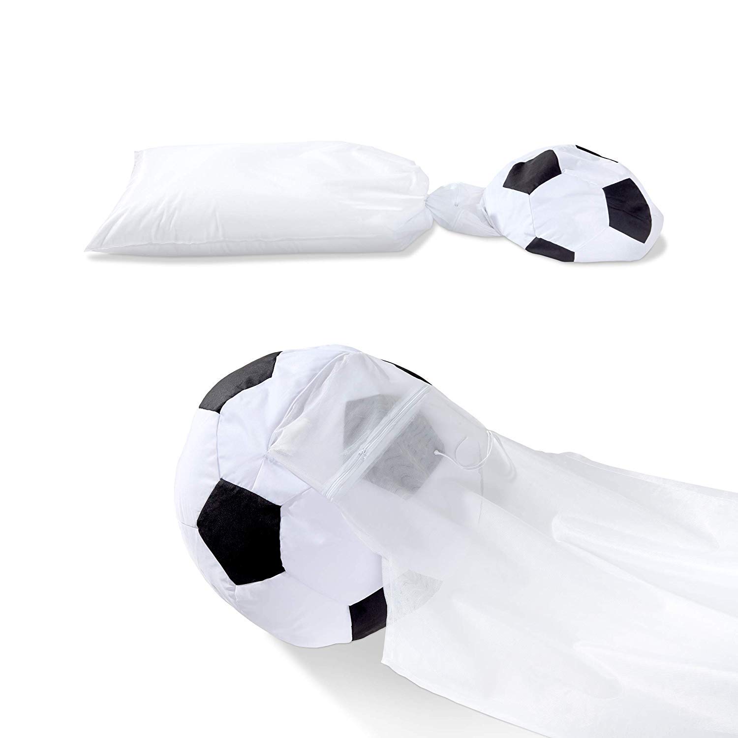 Lumaland Pouf de Luxe Football | Enfants & Adultes 90cm Bean Bag | Résistant à la saleté | Robuste et Polyvalent [Beanbag Football Petit]