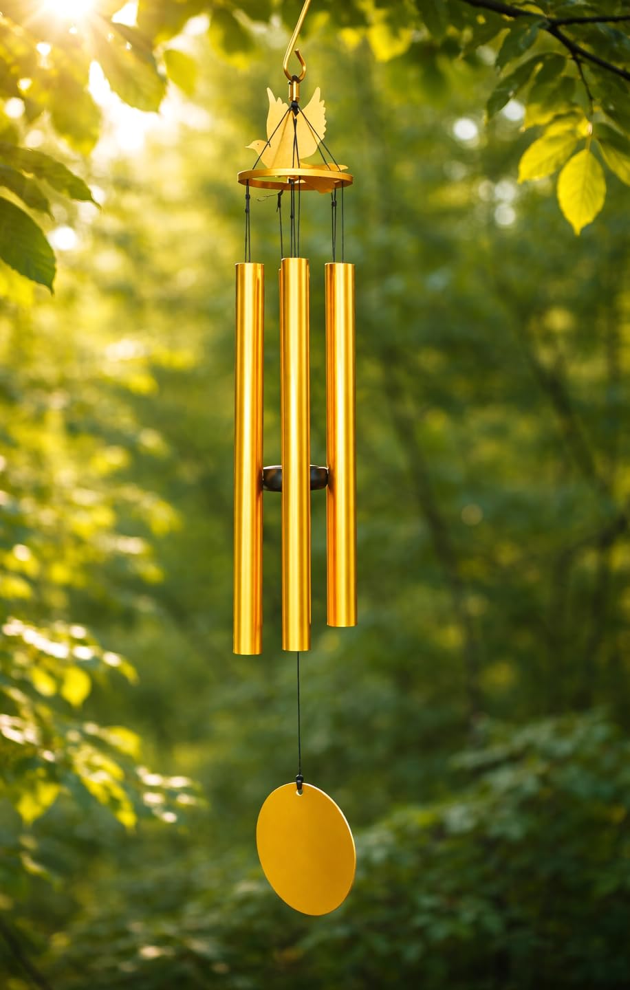 Paradigm Pictures 30.5 inch Big Wind Chimes for Home Balcony Positive Energy- Positive Energy Items (Gold 6 Pipe Wind Chime)