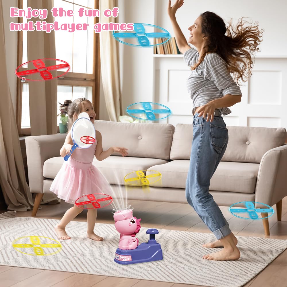 Fliegende Untertasse Launcher, Disc Launcher, Propeller Spielzeug, Outdoor Spiele, Outdoor Spielzeug, 8 Frisbees Und 2 Frisbee Fangnetze,Geschenke