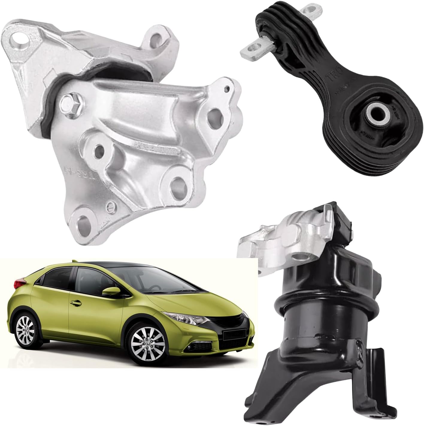Motor Mount Transmission Mount mountst Compatible with 2012-2013 Honda Civic 1.8L Replace# A65048 A65021 A65087 50890TR0A81 50850TR6A81 50820TR0A81 50890TR0A81 50850TR6A81 50820TR0A81