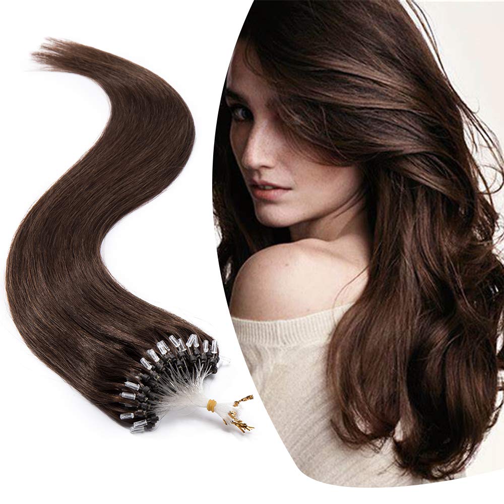 Amazon.com : Hairro Micro Link Hair Extensions Micro Loop Human Hair Micro  Ring Remy Hairpiece Cold Fusion Pre Bonded Fish Line Tipped Micro Bead Hair  Extensions For Women 18 inch 50g 100