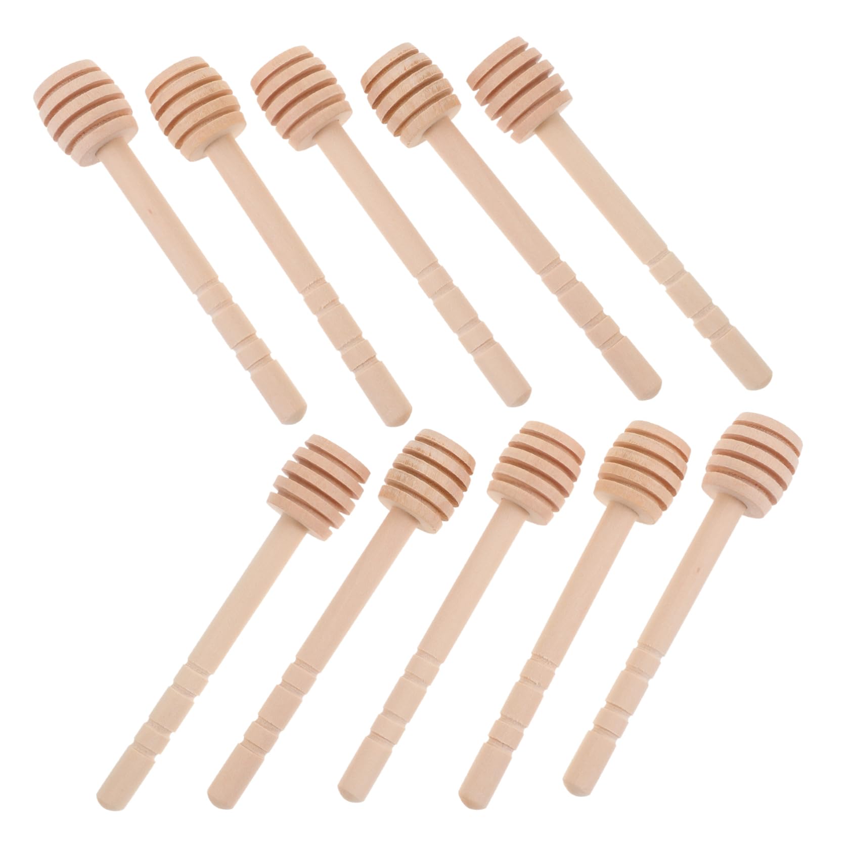 OFFSCH 10pcs Honey Dier Stick Wooden Honey Stirring Rod Honey Jar Home Honey Rod Stirrer for Fruits Jam Easy to Use