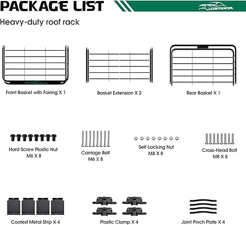 Miniatura 8 de Cesta de techo de 64 x 39 x 6 pulgadas, cesta de carga resistente, tapa de 250 libras, portaequipajes universal para SUV, camión y automóvil