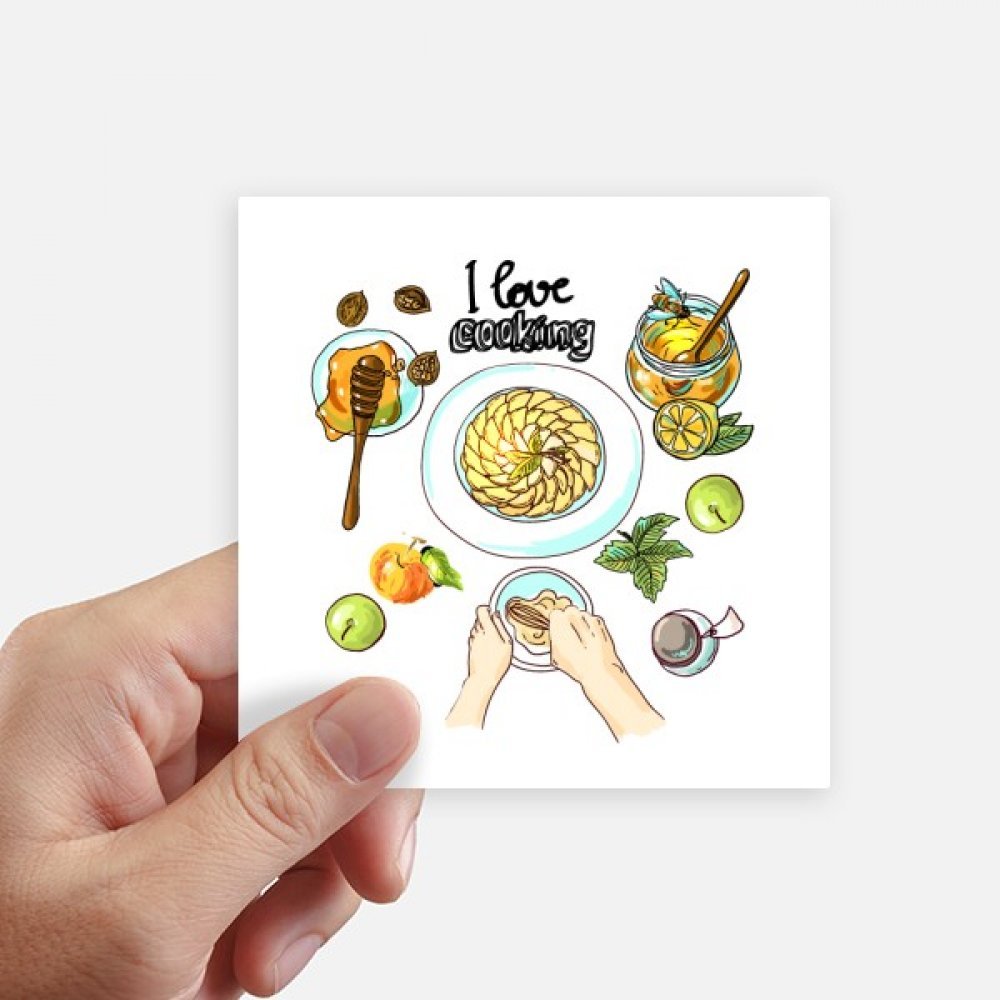 Autocollant J'aime la Cuisine 10CM sticker multicolore pour mur et motobike